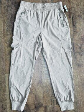 Old Navy Women’s High Waisted SleekTech Cargo Elastic Waist Joggers Tan Med